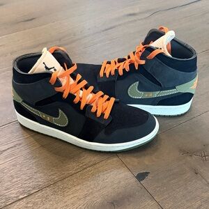 Nike Black and Olive High-Top Sneakers